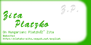 zita platzko business card